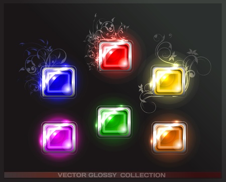 glossy buttonsのイラスト素材