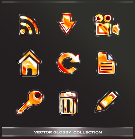 glossy icons vol.2 (red set)のイラスト素材