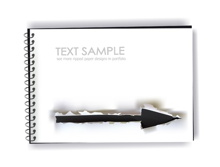 note pad with ripped design of arrowのイラスト素材