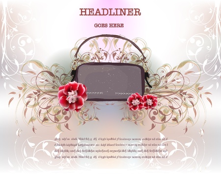 bag and ornamental backgroundのイラスト素材