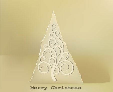 pop-up abstract Christmas tree with ambossing ornamentのイラスト素材