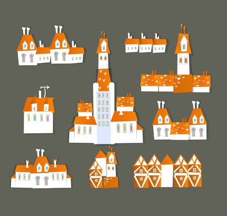 White city stickers setのイラスト素材