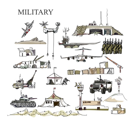 military icons setのイラスト素材