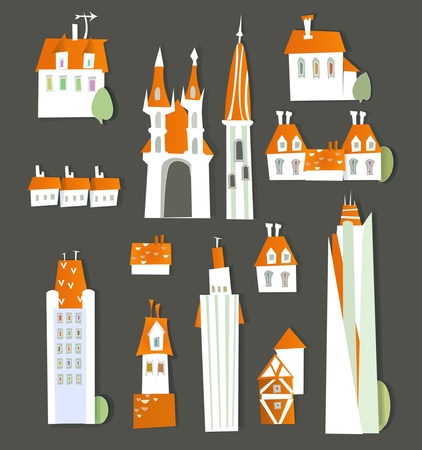 buildings of white cityのイラスト素材