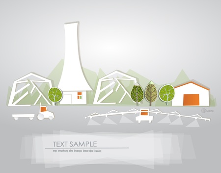 Farm background "White city" collectionのイラスト素材