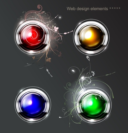 glossy buttons setのイラスト素材