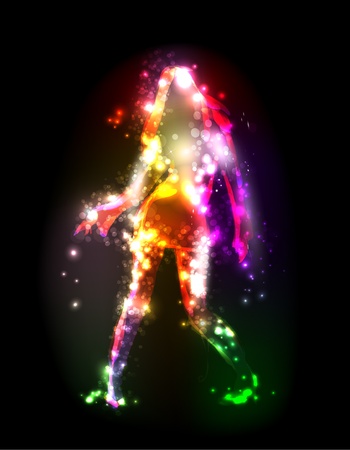 girl made of abstract lightのイラスト素材