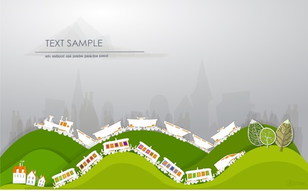 railway on the hills  White city  collectionのイラスト素材