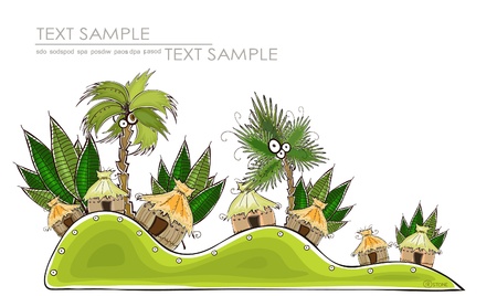 tropical villageのイラスト素材