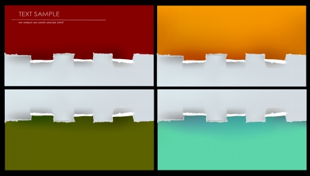 ripped paper backgrounds setのイラスト素材