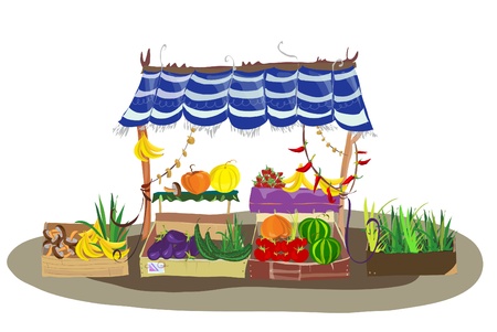 Fruit and Veg shopのイラスト素材