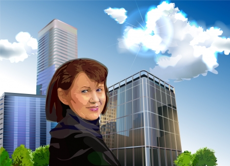 woman in the cityのイラスト素材