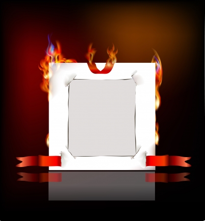 paper background and flameのイラスト素材