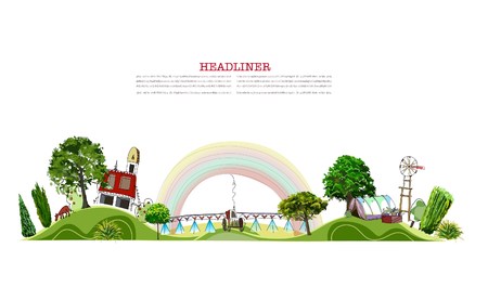 Farm yard illustrationのイラスト素材