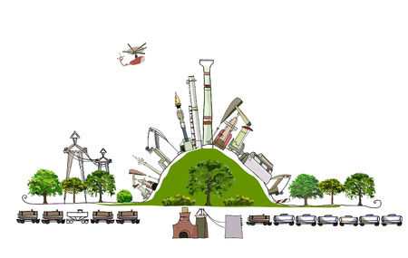 oil discovery industry illustration のイラスト素材