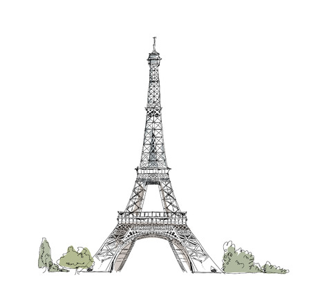 Eiffel tower, Parisのイラスト素材
