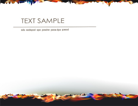 Ripped paper background with flamesのイラスト素材