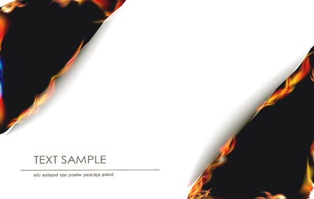 Ripped paper background with flamesのイラスト素材