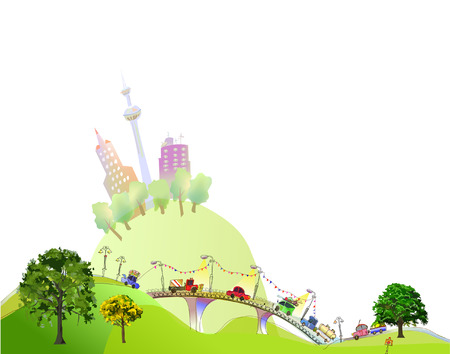 Modern city illustrationのイラスト素材