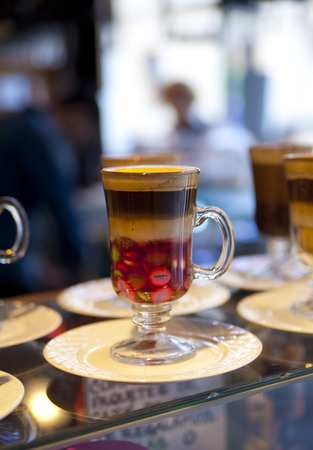 MADRID, SPAIN - MAY 28, 2014  Cocktails and refreshing alcoholic s drinks in Mercado San Miguel market, famous food market in the centre of Madridのeditorial素材