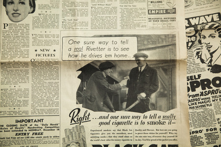Vintage news paper background のeditorial素材