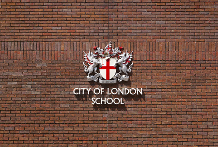 LONDON, UK - JULY 03, 2014  Famous private school in the centre of London, next to St  Pauls cathedral  のeditorial素材