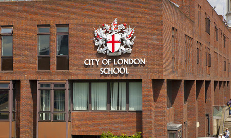 LONDON, UK - JULY 03, 2014  Famous private school in the centre of London, next to St  Pauls cathedral  のeditorial素材