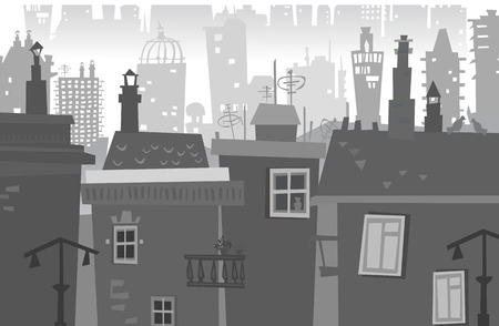 City background with a lots of buildingsのイラスト素材