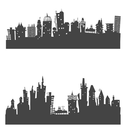 City background with a lots of buildingsのイラスト素材