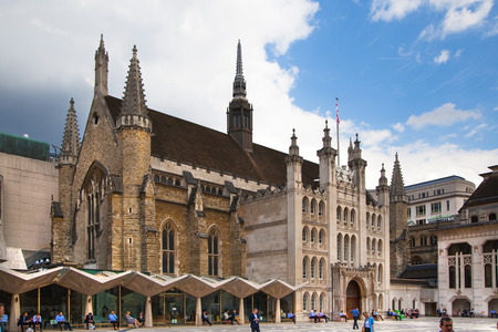 LONDON, UK - JUNE 30, 2014: Guildhall Yard buildings, originated 1440のeditorial素材