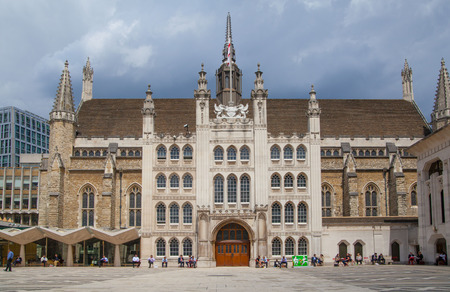 LONDON, UK - JUNE 30, 2014: Guildhall Yard buildings, originated 1440のeditorial素材