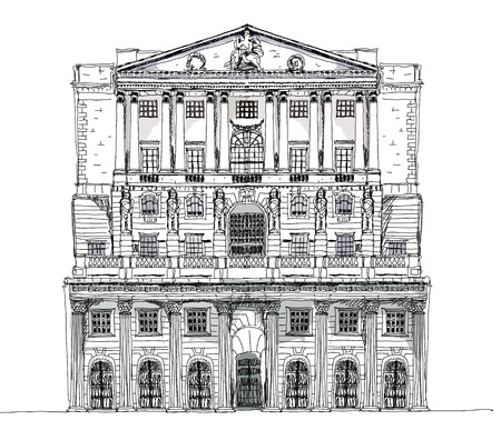 Bank of England London, Sketch collectionのイラスト素材