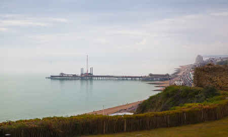 HASTINGS, UK - SEPTEMBER 27, 2014: Town view from the castle\'s mountingのeditorial素材