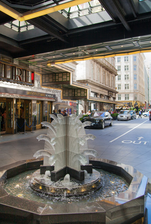 LONDON, UK - 22 JULY, 2014: Savoy hotel, one of the best holes in London and Europe. Main entranceのeditorial素材
