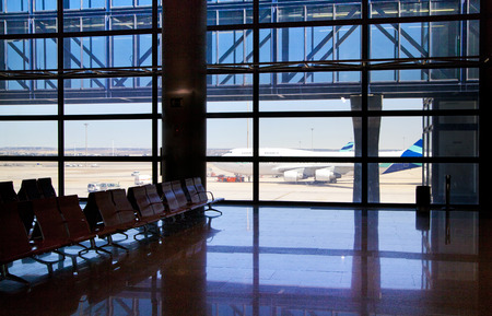MADRID, SPAIN - MAY 28, 2014: Interior of Madrid airport, departure waiting ariaのeditorial素材