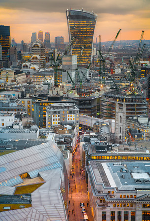 LONDON, UK - AUGUST 9, 2014. London panorama view from St. Paul cathedral.のeditorial素材