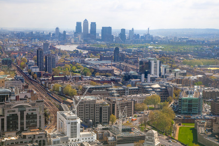 City of London panorama includes a Canary Wharf view business and banking aria of London Description: City of Londonのeditorial素材