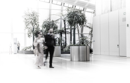 LONDON, UK - APRIL 22, 2015: Couple of young people in sky gardenのeditorial素材