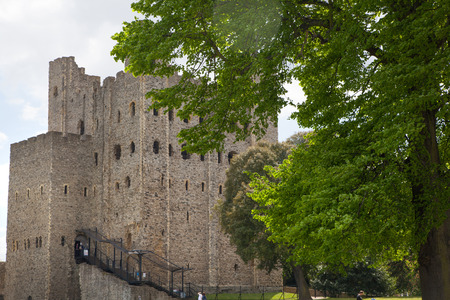 ROCHESTER, UK - MAY 16, 2015: Rochester Castle 12th-century. Castle and ruins of fortifications. Kent, South East England.のeditorial素材