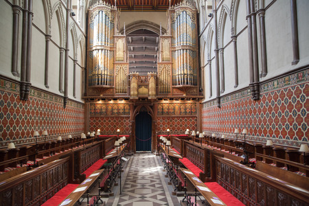 ROCHESTER, UK - MAY 16, 2015: Interior of Rochester Cathedral the England's second oldest, having been founded in 604AD. The present building dates back to 1080.のeditorial素材