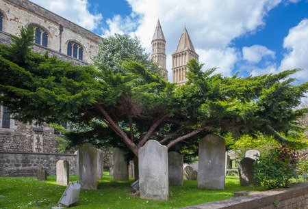 ROCHESTER, UK - MAY 16, 2015: Rochester Cathedral is England's second oldest, having been founded in 604AD. The present building dates back to 1080.のeditorial素材