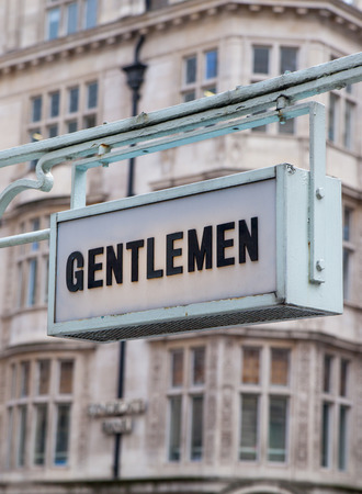 LONDON, UK - APRIL 22, 2015: Gentlemen sign at City of London street.のeditorial素材