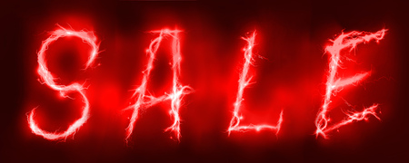 Sale sign Abstract background made of Electric lighting effectの写真素材