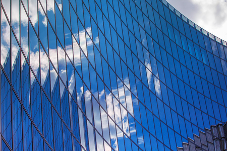 LONDON UK - SEPTEMBER 19, 2015 - Modern English architecture, Glass building texture and reflections. City of Londonのeditorial素材