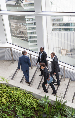LONDON, UK - APRIL 22, 2015: Business people enjoying the London view from the 32 floor of Sky Gardenのeditorial素材