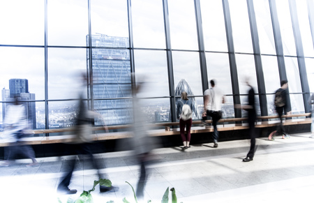LONDON, UK - APRIL 22, 2015: Business people enjoying the London view from the 32 floor of Sky Gardenのeditorial素材