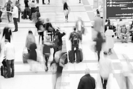 LONDON, UK - SEPTEMBER 12, 2015: Liverpool street train station with lots of people, waiting for boarding, looking for information and walking through the hallのeditorial素材