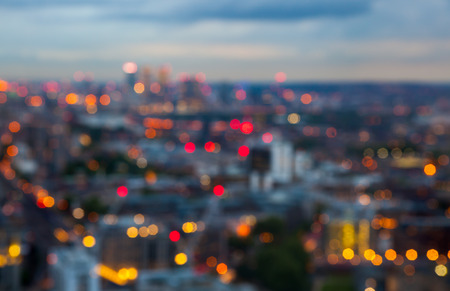 Night city lights blur, Londonの写真素材