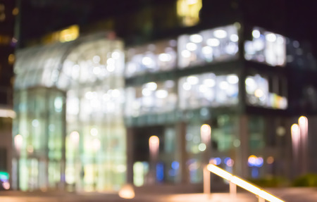 Out-of-focus, Night office windows blurred backgroundの写真素材