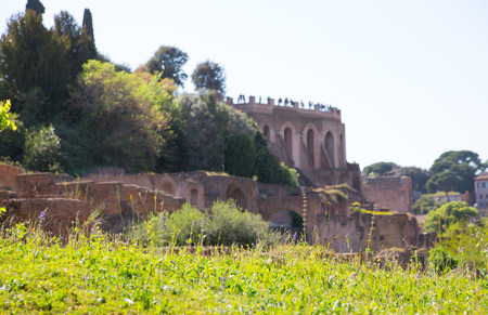 Roman's forum with ruins of important ancient government buildings started 7th century BCのeditorial素材